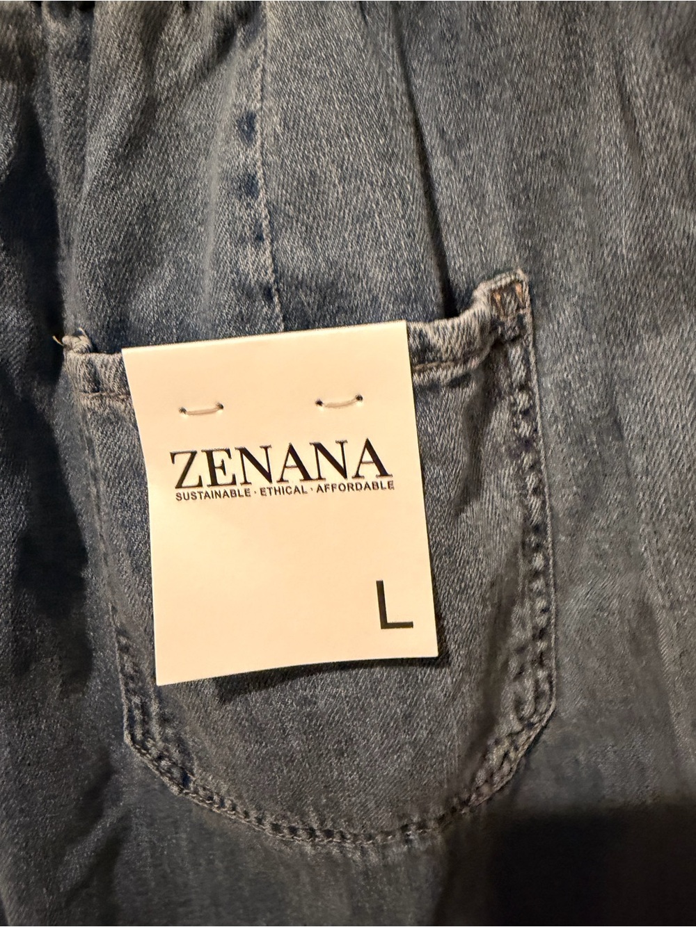 ZENANA Light Blue Drawstring Relaxed Fit Jeans - Picture 5 of 7
